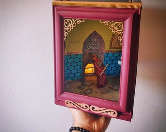 Kaplumbağa Terbiyecisi Osman Hamdi Bey Miniature Diorama Box Masterpiece Artwork