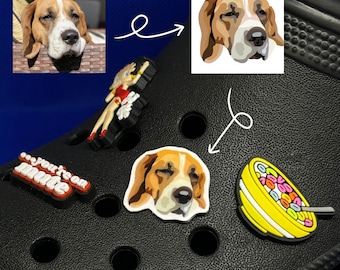 Personalised Hand Drawn Pet Crocs Jibbitz Chams Shoe Accessories Dogs Cats People - Please read description!