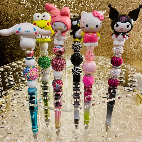 Character Beaded Pen/Single Bead Pen/Office Pen/Custom Pen/Stationary/Cute Pen/Variety Beaded Pen