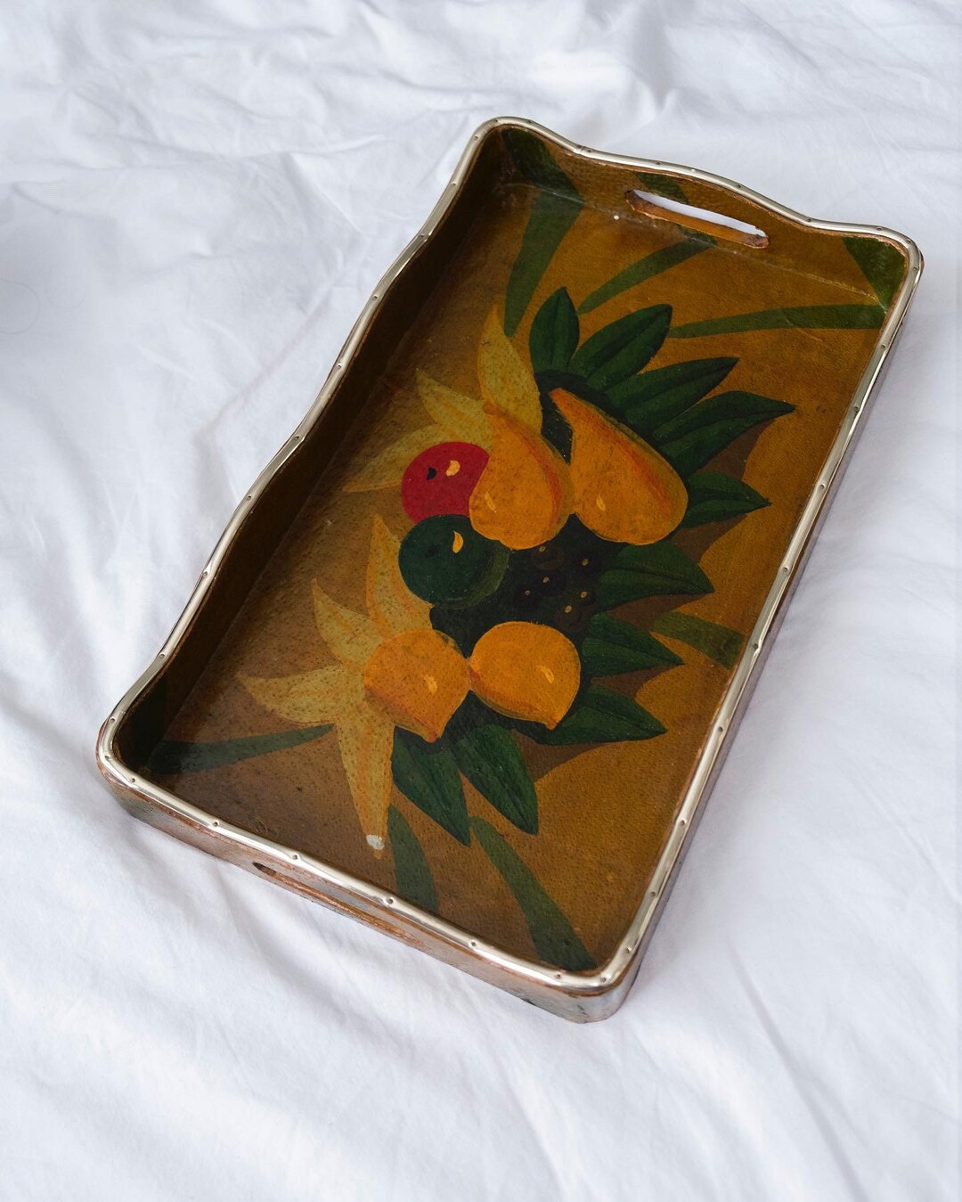 Vintage Custom Leather Tray. Great for Organizing or Serving Etsy