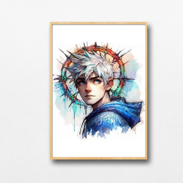 Jack Frost Wall Art, Instant Download, Watercolor Art