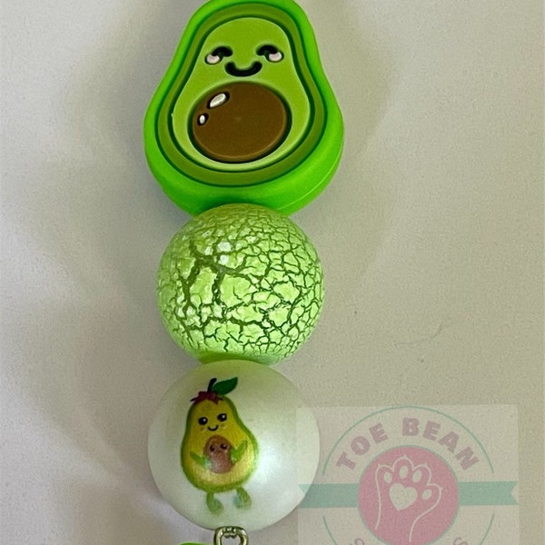 Avocado Palooza Backpack Charm / Keychain / Avocado Keychain / Avocado Zipper Pull / Avocado Tag Bag / Avocado Bag Charm / Small Gift