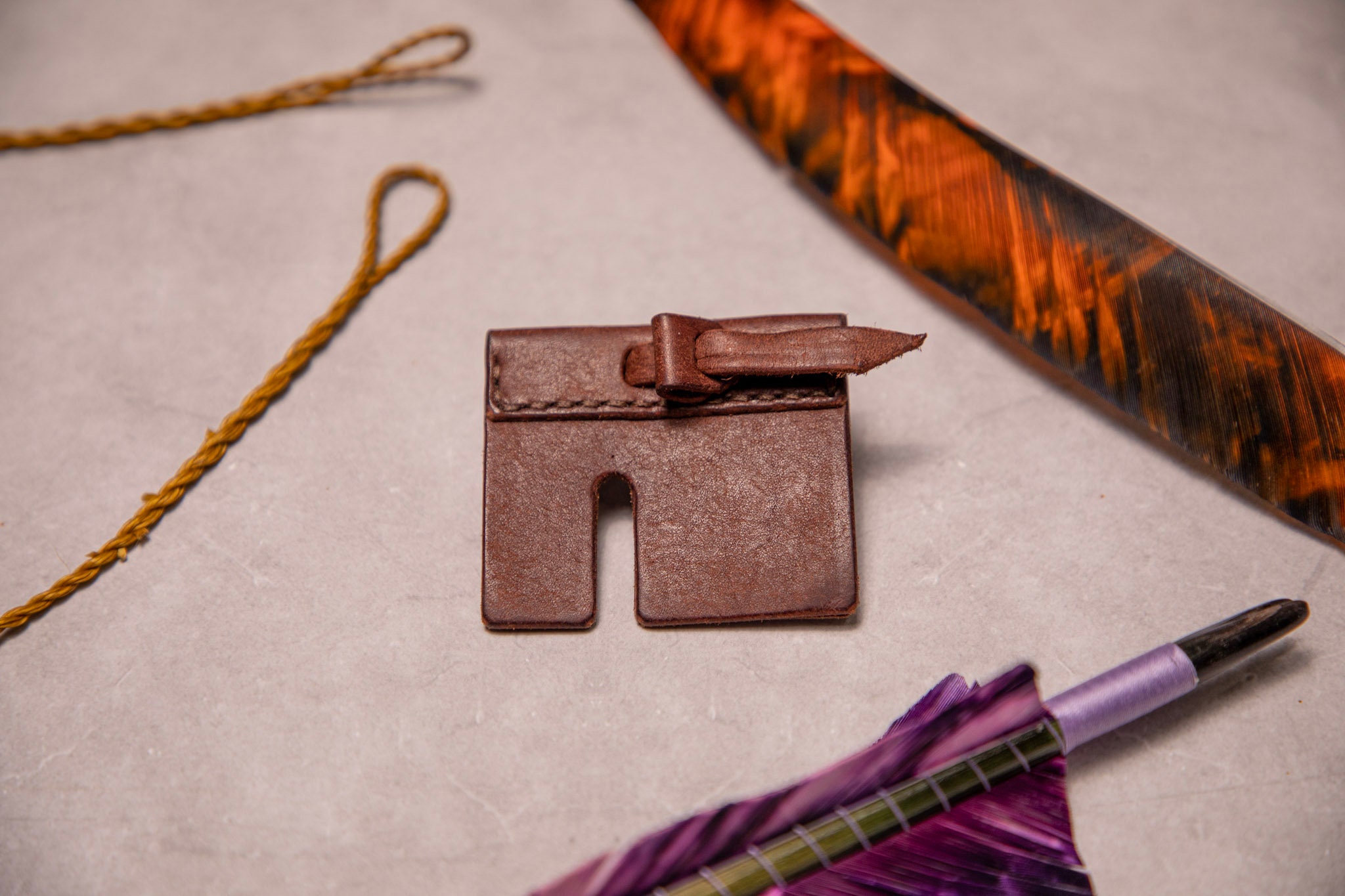 Split Finger Archery Tab Leather Finger Strap Tobacco Etsy