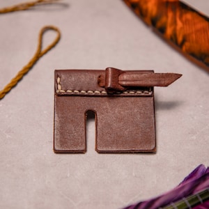 Split Finger Archery Tab | Leather Finger Strap | Tobacco