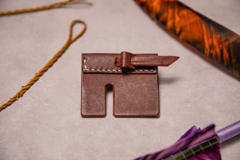 Split Finger Archery Tab Leather Finger Strap Tobacco Etsy