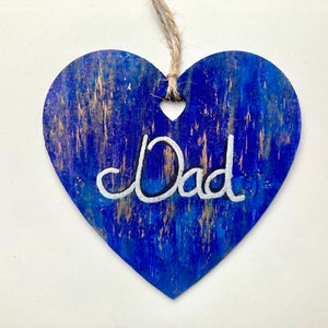 Dad gift from daughter, best dad hanging hearts, keepsake for daddy, personalised gift for dad, birthday gift for daddy