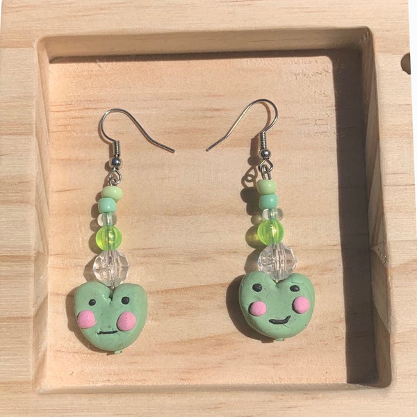 Kawaii earrings||frog earrings||bear earrings||egg earrings|||Giftsforher||Trendy||Jewelry||DangleEarrings||Aesthetic||Gifts||Earrings||