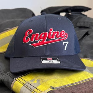 Personalized Firefighter Hat Custom Fire Station Hat Fire Department Gift First Responder Hat Fire Academy Gift Engine Company Station Pride