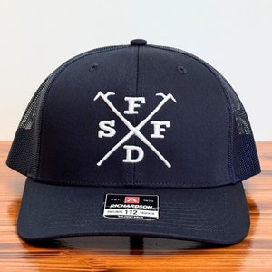Custom Firefighter Embroidered Hat with Halligan Hooks Personalized Fire Department Initial Cap Firefighter Retirement Gift for Firefighter