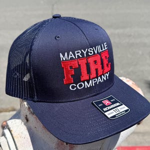Custom Fire Department Hat, Personalized Embroidered Cap with FIRE in Varsity Style