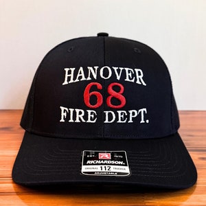 Custom Fire Department Embroidered Hat, Fire Station Hat, Firefighter Hat, Fire Dept Snapback Trucker Hat, Work Hat, Gift for Firefighter