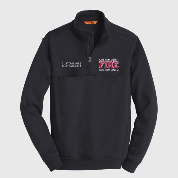 Custom Embroidered Fire Department Work Shirt, CornerStone 1/2 Zip Job Shirt, Firefighter Sweatshirt, First Responder Gift, Fire Academy