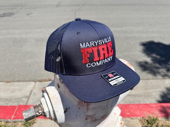 Custom Fire Department Hat, Personalized Embroidered Cap with FIRE in Varsity Style