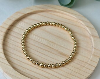 14K Gold Filled Stretch Bracelet, 4mm & 5mm beads