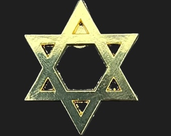 Star of David gold plated pin badge metal with gold plating