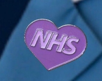 Nhs heart pin badge fuschia and pink enamel pin badge support Nhs and pride