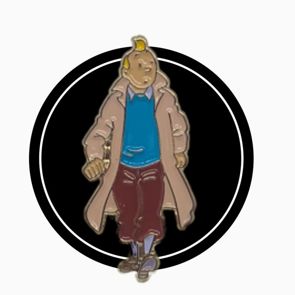 Tintin pin badge - enamel pin badge - cartoon character Tintin