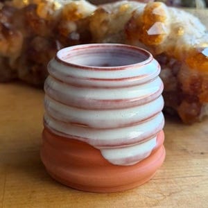 White Glaze on Red Clay Bud Vase - handmade ceramic rustic wheel thrown pottery by Anomaly Pottery