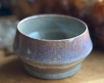 Misty Lavender Glazed Tones Bud Vase Trinket Bowl Dish etc - gray hand made wheel thrown glazed pottery