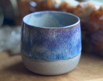 Pottery Trinket Cup Bud Vase cup in Lavender and Purple and speckled grey - rustic purples handmade wheel thrown ceramics