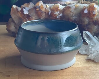 Grey Metallic Green Glazed Muted Tones Bud Vase Trinket Bowl Dish etc - gray hand made wheel thrown glazed pottery brass
