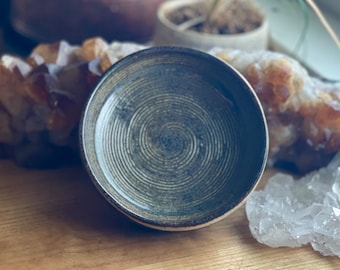 Subtle Colorful Brown earthy Colors Trinket Dish Soap Dish ring holder - rustic handmade wheel thrown pottery and ceramics