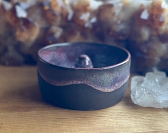 Jewelry dish ring holder - medium size - red burgundy colorful glaze - rustic wheel thrown handmade pottery and ceramics