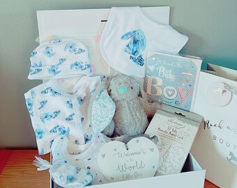 Cesta de regalo para bebé recién nacido, regalo de bienvenida para nuevos padres, cesta de regalo para nueva mamá para baby shower, regalo para ropa infantil para mamá y papá