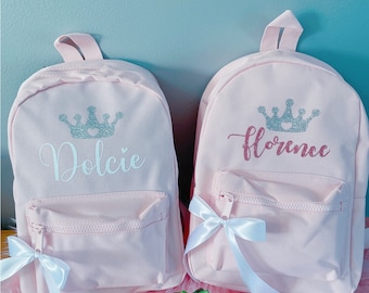 Personalised Crown  Backpack ANY NAME Back To School Bag Backpack Kids Nursery Toddler Rucksack