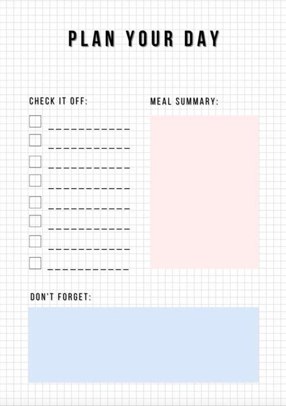 Plan Your Day Daily Planner | Etsy