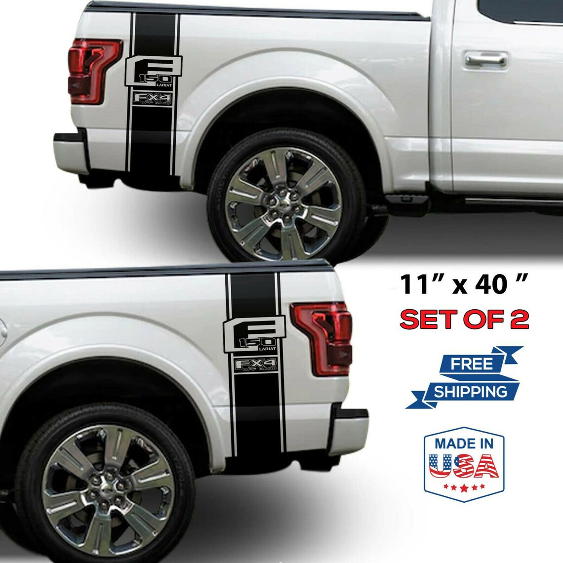 Ford F-150 & Super Duty FX4 Off-Road Truck Bed Decals - Gold (Set Of 2)