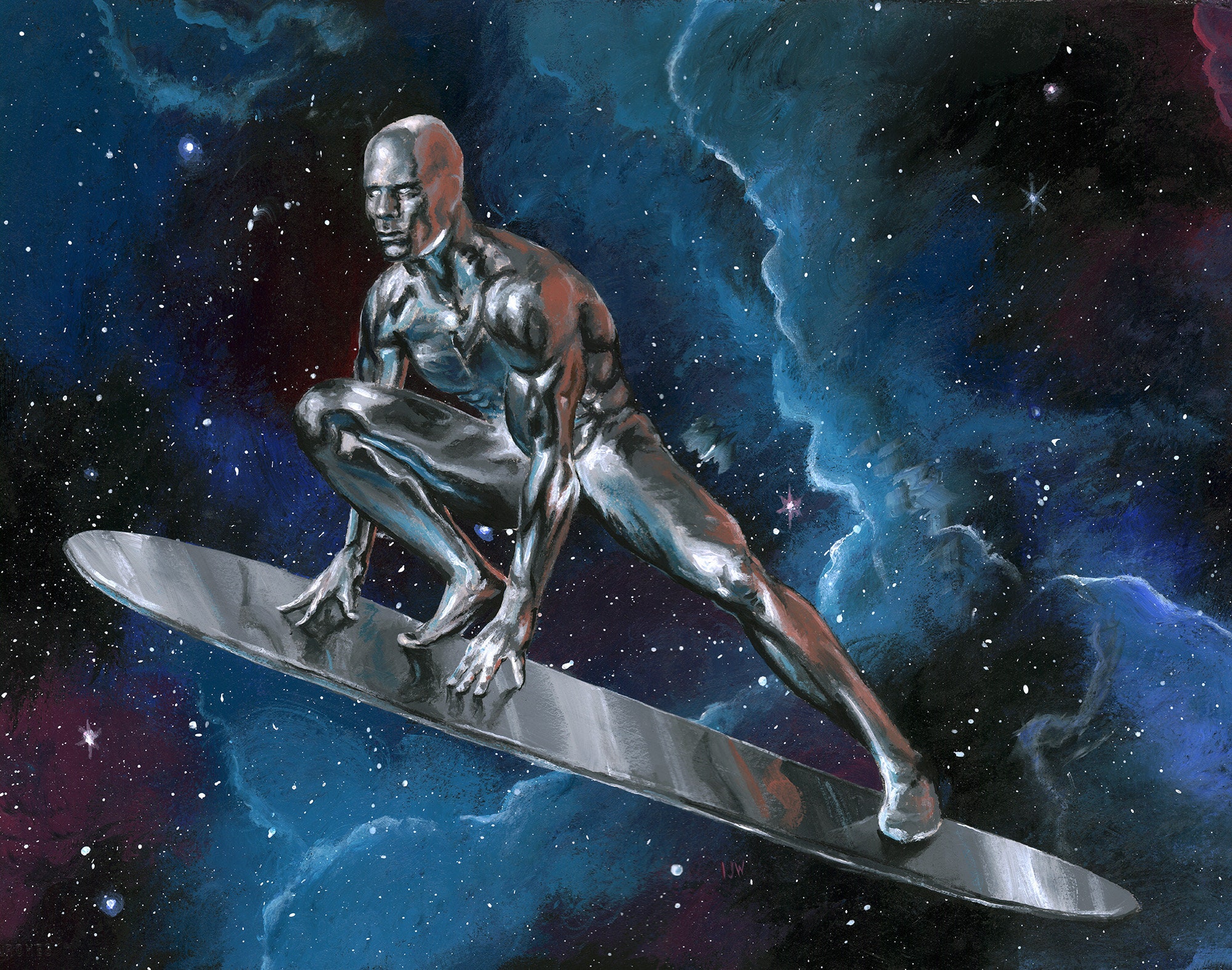 Silver Surfer Art Print Etsy Silver Surfer Art Print Etsy