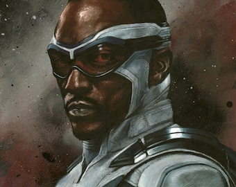 Impresión artística del Capitán América de Sam Wilson