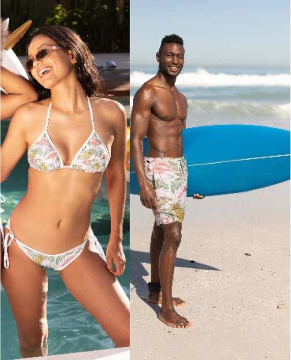 Matching Swimsuits Couples Swimsuits Bikini and Swim Trunks Etsy