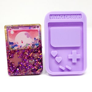 Gameboy Shaker Resin Mold Heart Buttons Purple | Silicone