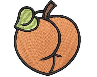 Peach Butt Embroidery, Cheeky Humor, Cute Peach Embroidery, Peach Bum, Sassy Embroidery, Funny Embroidery, Hand Digitized, Instant Download