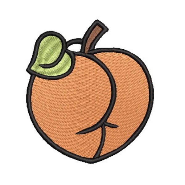 Peach Butt Embroidery, Cheeky Humor, Cute Peach Embroidery, Peach Bum, Sassy Embroidery, Funny Embroidery, Hand Digitized, Instant Download