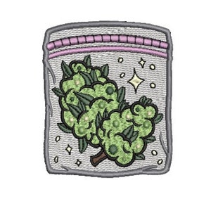 Cannabis Embroidery File / Marijuana Buds in a Baggie / Weed Hemp / 420 Stoner Embroidery / Bold Embroidery Design / Funny Trendy Embroidery