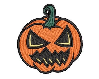 Jack-O-Lantern Embroidery File / Halloween Pumpkin Embroidery File / Digital Download / Spooky Scary Pumpkin / Embroidery Machine File