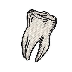 Tooth Embroidery File, Molar Fossil Bones Embroidery Design, Witchcraft Embroidery, Instant Download, Teeth and Bones, Cottage Core Style