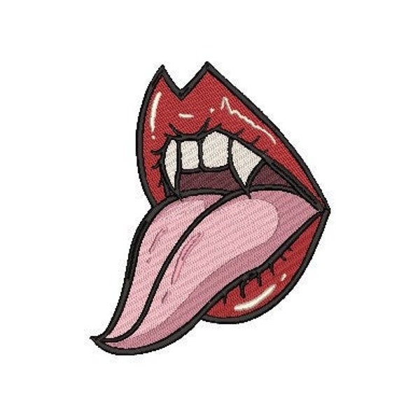 Vampire Teeth Embroidery / Vampire Mouth Machine Embroidery File / Vampire Fangs Design / Halloween Embroidery / Spooky Season Craft