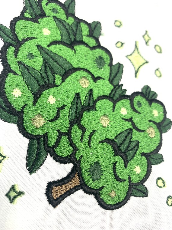 Marijuana Bud Embroidery File / Weed Cannabis Leaf / Magical