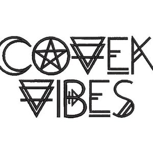 Coven Vibes Embroidery File / Witchy Embroidery Design / Halloween Instant Download / Witches Circle / Spooky Season Craft, Halloween Sewing