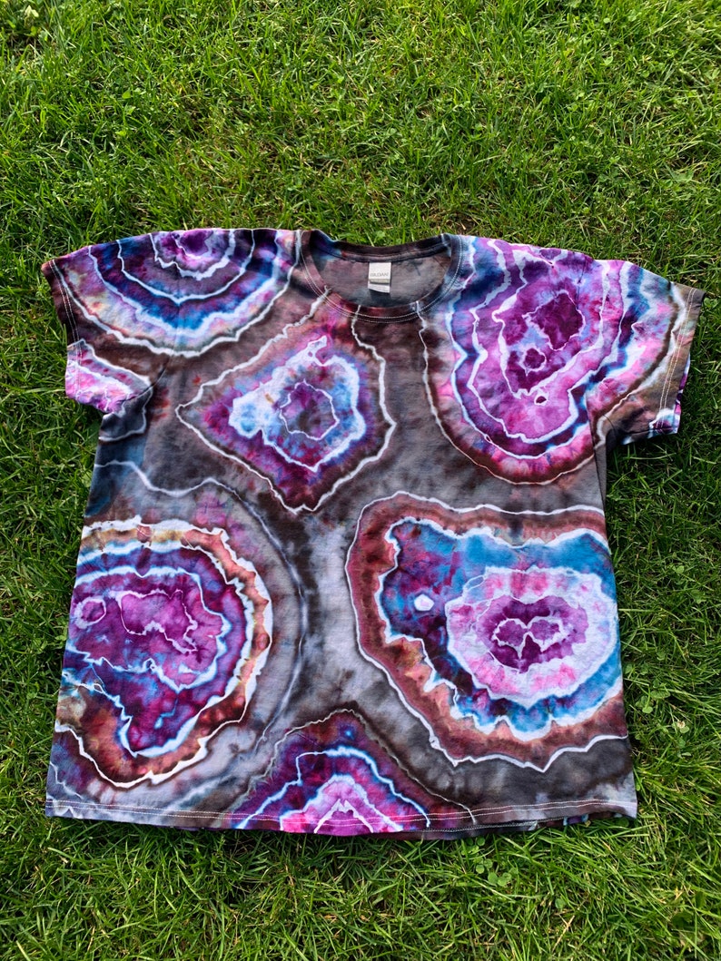 Purple Agate Geode Shirt / Ice Dye Geode Top / Mystical Etsy
