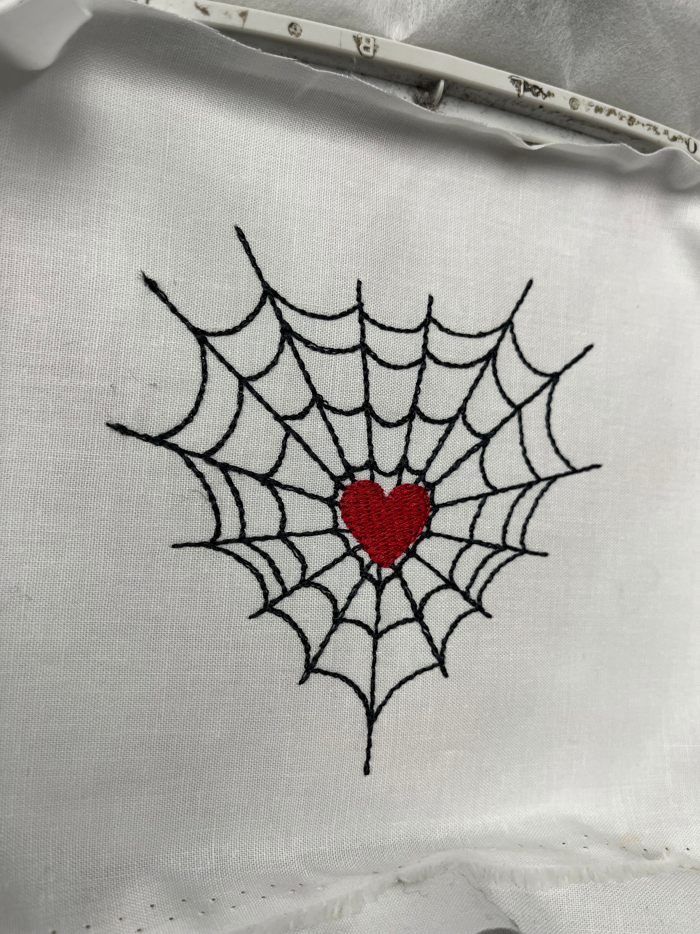 Webbed Heart Heart Web Embroidery File, Dark Valentine, Gothic Embroidery, Witchy ...
