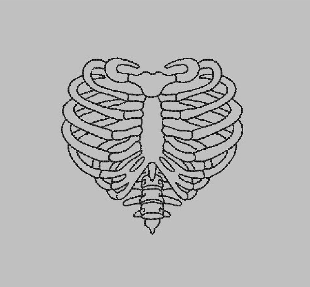 Ribcage Skeleton Embroidery File, Skeleton Love, Spooky Valentines ...