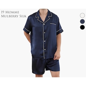 6A Grade Mulberry Silk Pyjamas For Men/Silk Men'S Gift Set/Silk Short Pajamas Set/19 Momme Silk Pajamas Set For Man