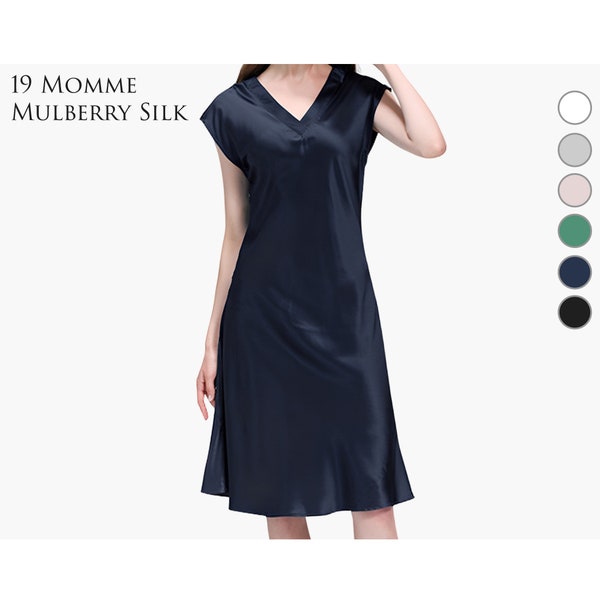 19Momme Silk Dress / Pure Mulberry Silk Sleep Dress /Silk Nightgown/ Silk Dress Pajamas For Women