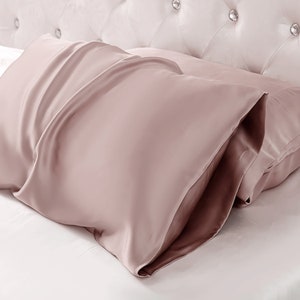 100% Natural Mulberry Silk Pillowcase, 19 Momme Silk Pillowcase 4 Sizes Available, Envelope Style Mauve