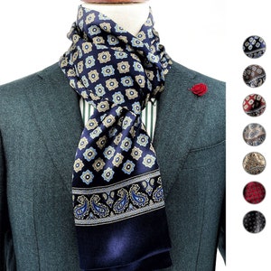 Men's Luxurious Mulberry Silk Scarf 11''X67'', Thin Double-Layer Double-Sided Silk Scarf Suitable For All Seasons, The Perfect Gift For Him zdjęcie 1